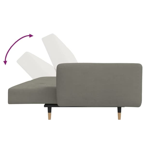 vidaXL 2-personers sovesofa med 2 puder velour lysegrå