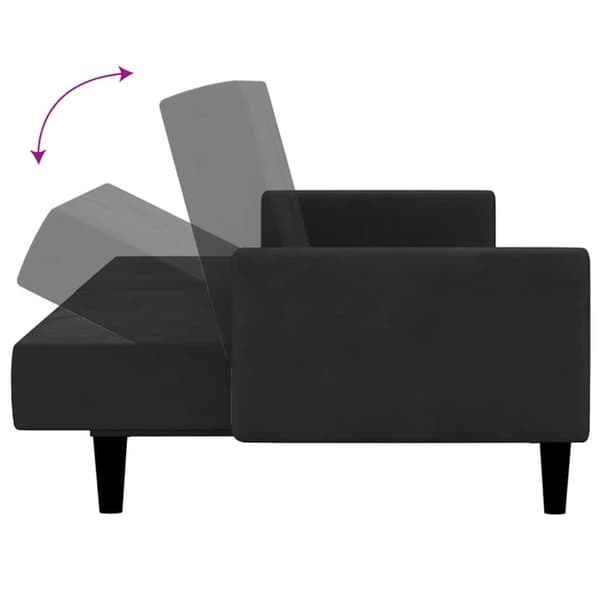 vidaXL Bäddsoffa 2-sits svart sammet