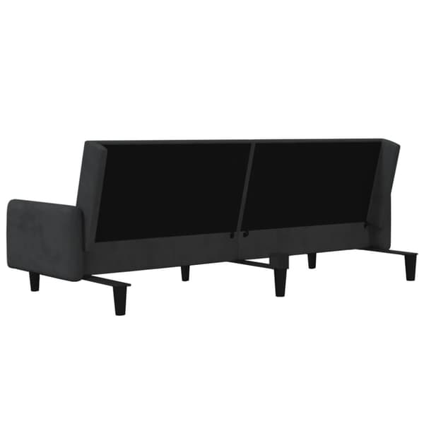 vidaXL Bäddsoffa 2-sits svart sammet
