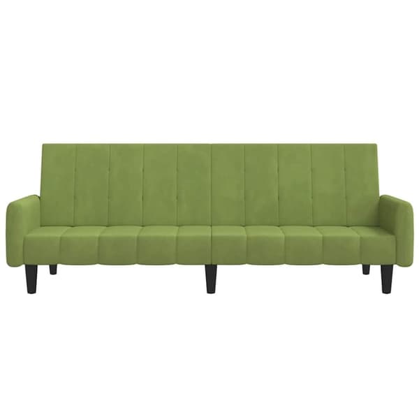 vidaXL Bäddsoffa 2-sits ljusgrön sammet