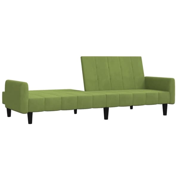vidaXL Bäddsoffa 2-sits ljusgrön sammet
