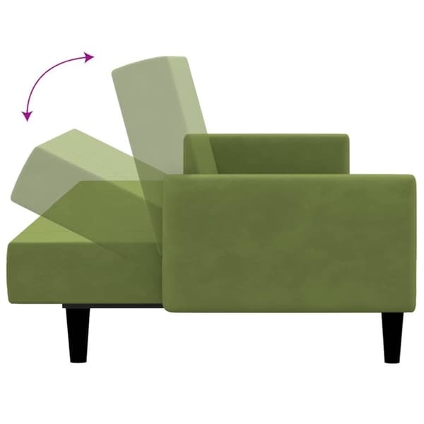 vidaXL Bäddsoffa 2-sits ljusgrön sammet