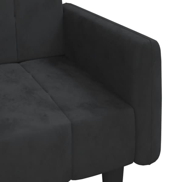 vidaXL 2-personers sovesofa fløjl sort