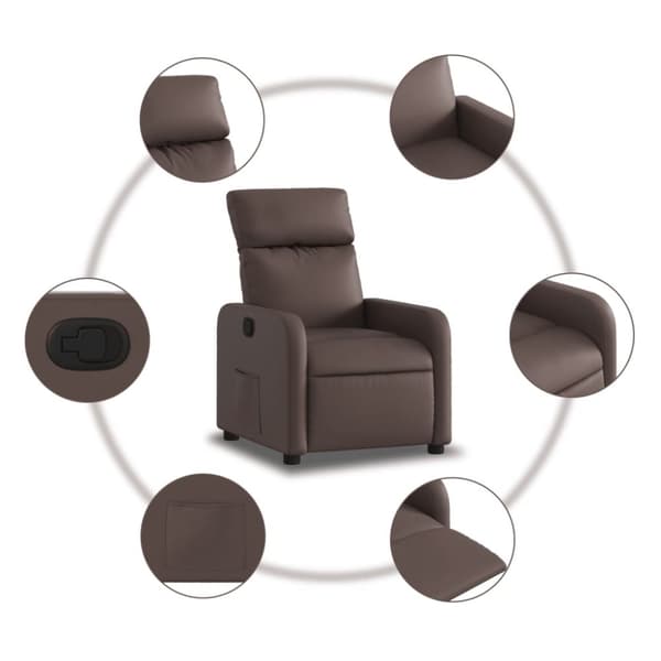 vidaXL Reclinerfåtölj brun konstläder