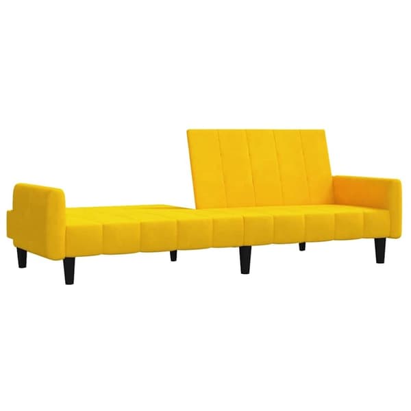 vidaXL Bäddsoffa 2-sits gul sammet