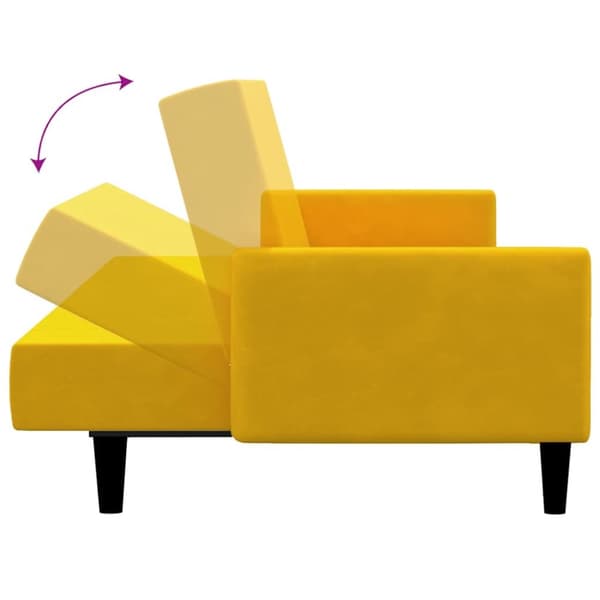 vidaXL Bäddsoffa 2-sits gul sammet