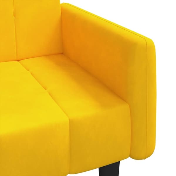 vidaXL Bäddsoffa 2-sits gul sammet