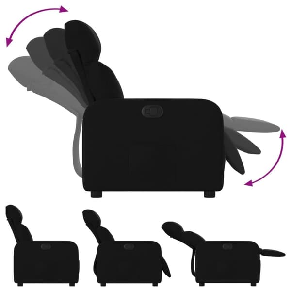 vidaXL Reclinerfåtölj svart tyg