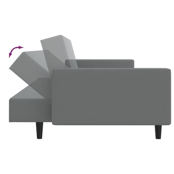 vidaXL Bäddsoffa 2-sits ljusgrå sammet