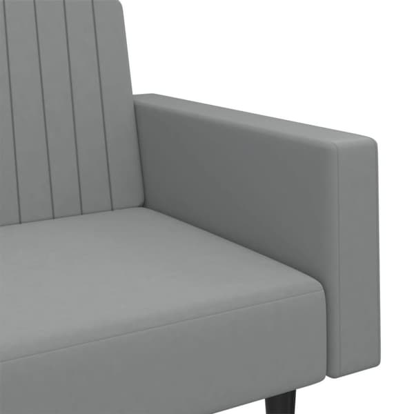 vidaXL Bäddsoffa 2-sits ljusgrå sammet