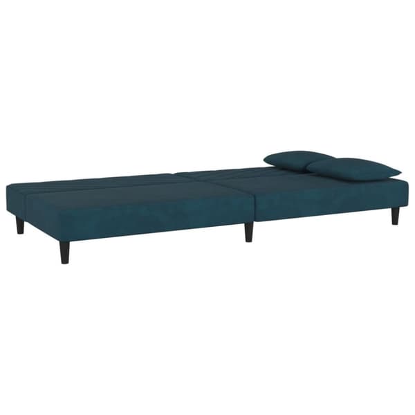 vidaXL 2-personers sovesofa med 2 puder fløjl blå