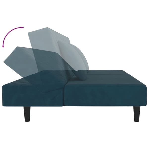 vidaXL 2-personers sovesofa med 2 puder fløjl blå