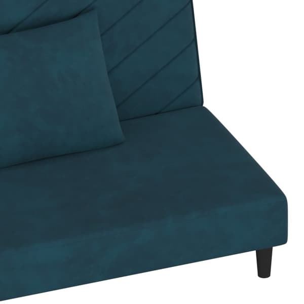 vidaXL 2-personers sovesofa med 2 puder fløjl blå