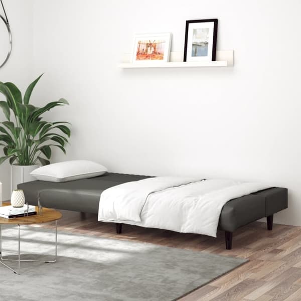vidaXL 2-personers sovesofa kunstlæder grå