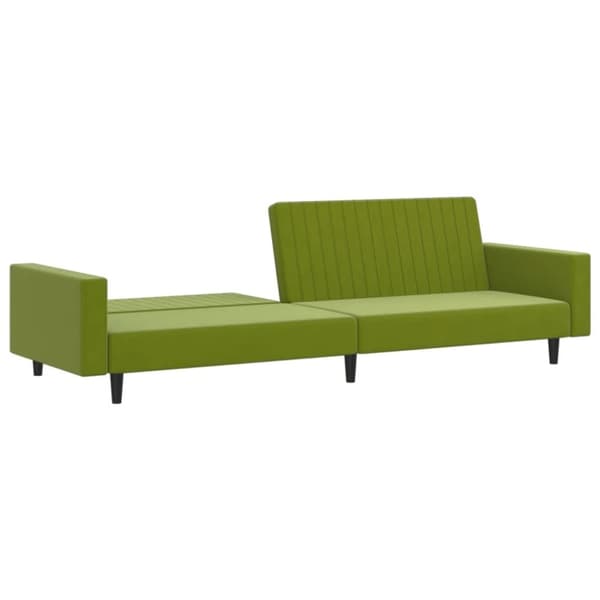 vidaXL 2-personers sovesofa fløjl lysegrøn
