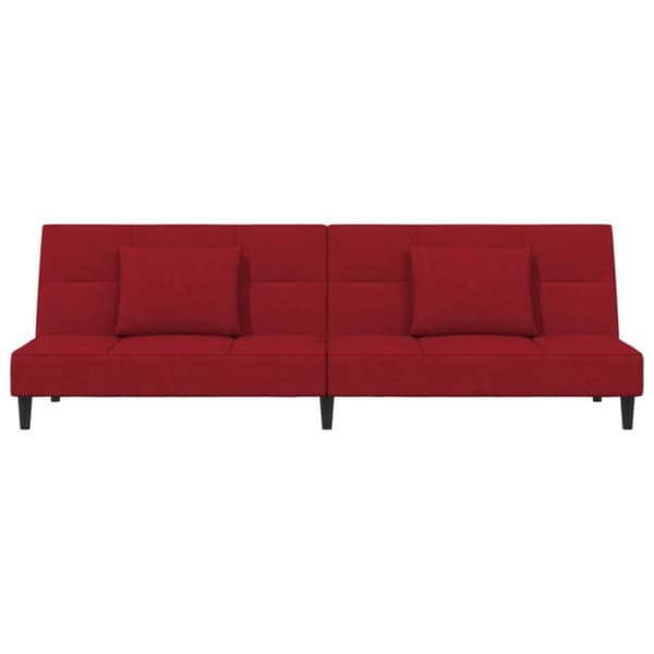 vidaXL 2-personers sovesofa med 2 puder fløjl vinrød