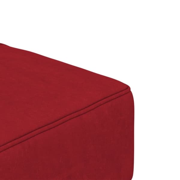 vidaXL Bäddsoffa 2-sits med två kuddar vinröd sammet