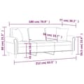 Miniatyrbillede 8 af 8: vidaXL 3-personers sofa med pyntepuder 180 cm velour vinrød