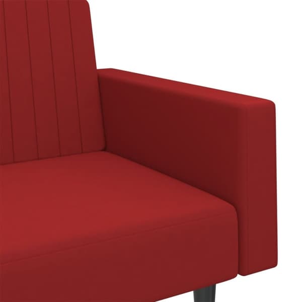 vidaXL 2-personers sovesofa fløjl vinrød