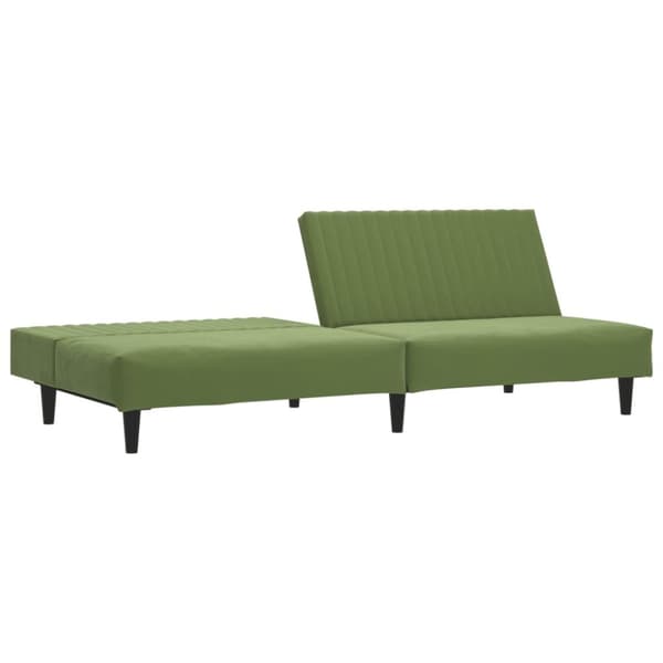 vidaXL Bäddsoffa 2-sits ljusgrön sammet