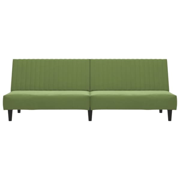 vidaXL Bäddsoffa 2-sits ljusgrön sammet