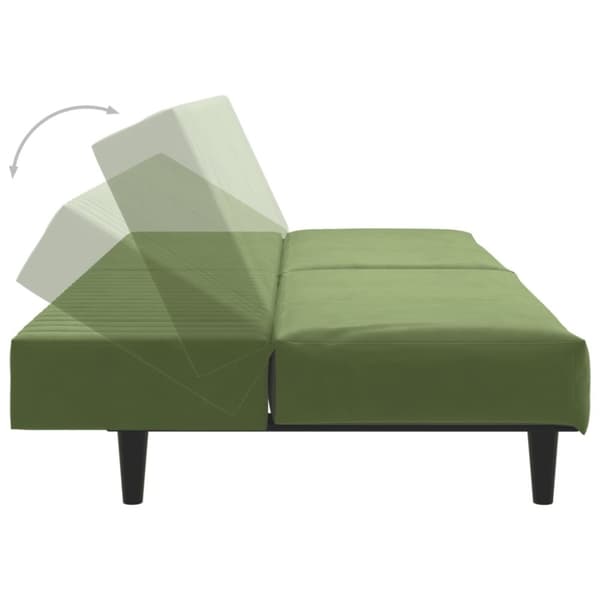 vidaXL Bäddsoffa 2-sits ljusgrön sammet