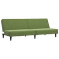 Miniatyrbillede 1 af 11: vidaXL 2-personers sovesofa fløjl lysegrøn