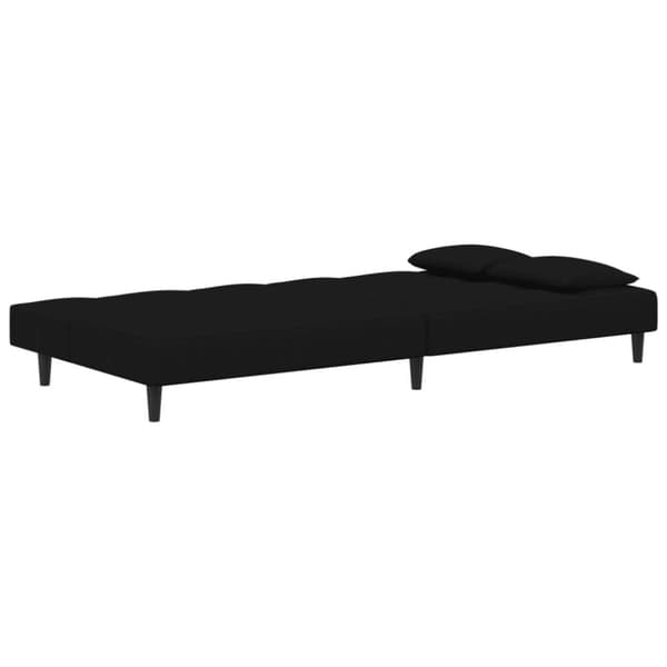 vidaXL 2-personers sovesofa med 2 puder fløjl sort