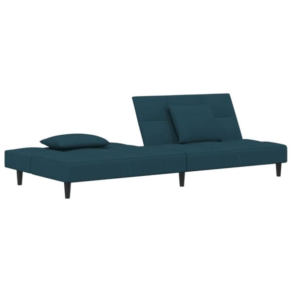 vidaXL 2-personers sovesofa med 2 puder fløjl blå