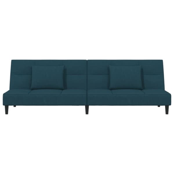 vidaXL 2-personers sovesofa med 2 puder fløjl blå