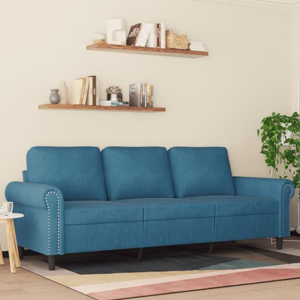 vidaXL 3-personers sofa 180 cm velour blå
