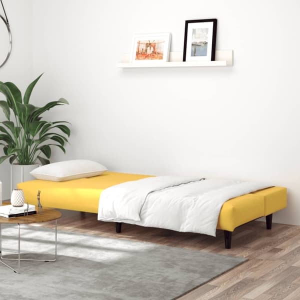 vidaXL 2-personers sovesofa fløjl gul