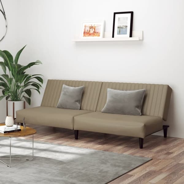 vidaXL 2-personers sovesofa kunstlæder cappuccinofarvet