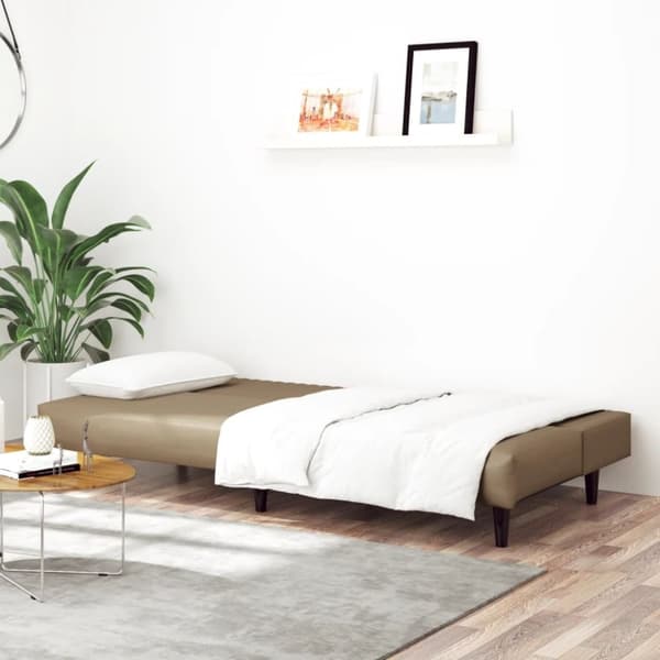 vidaXL 2-personers sovesofa kunstlæder cappuccinofarvet