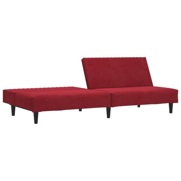 vidaXL Bäddsoffa 2-sits vinröd sammet