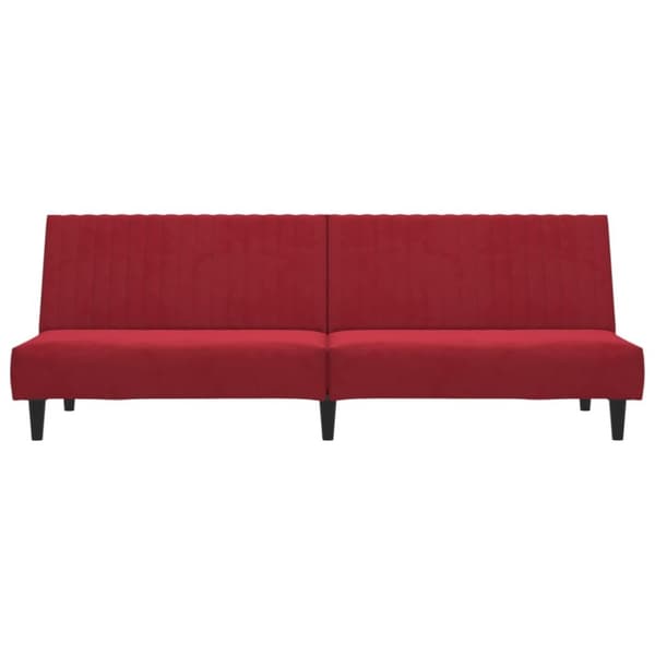 vidaXL Bäddsoffa 2-sits vinröd sammet