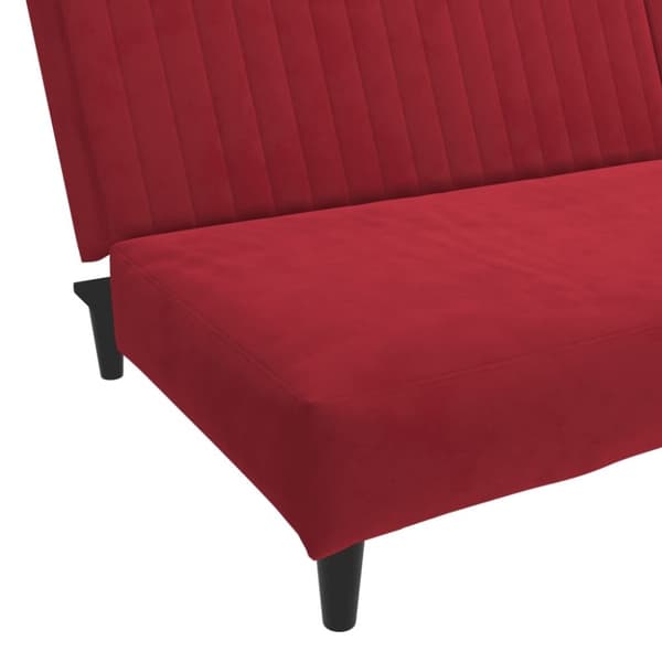 vidaXL Bäddsoffa 2-sits vinröd sammet