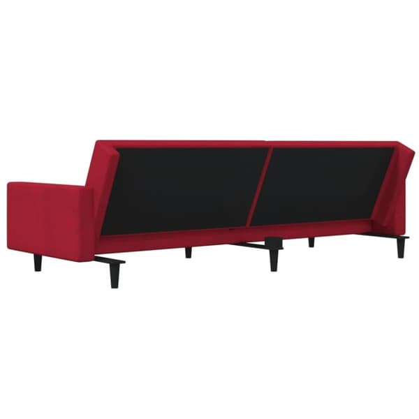 vidaXL 2-personers sovesofa med 2 puder fløjl vinrød