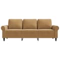 Miniatyrbillede 4 af 10: vidaXL 3-personers sofa 180 cm fløjl brun