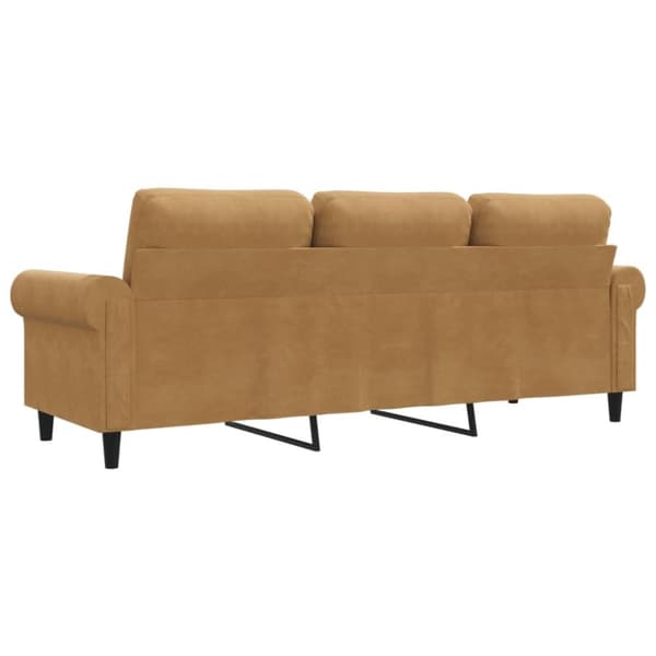 vidaXL 3-personers sofa 180 cm fløjl brun
