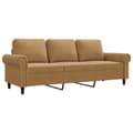Miniatyrbillede 2 af 10: vidaXL 3-personers sofa 180 cm fløjl brun