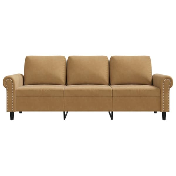 vidaXL 3-sitssoffa brun 180 cm sammet