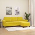 Miniatyrbillede 7 af 7: vidaXL 3-personers sofa med fodskammel 180 cm velour gul