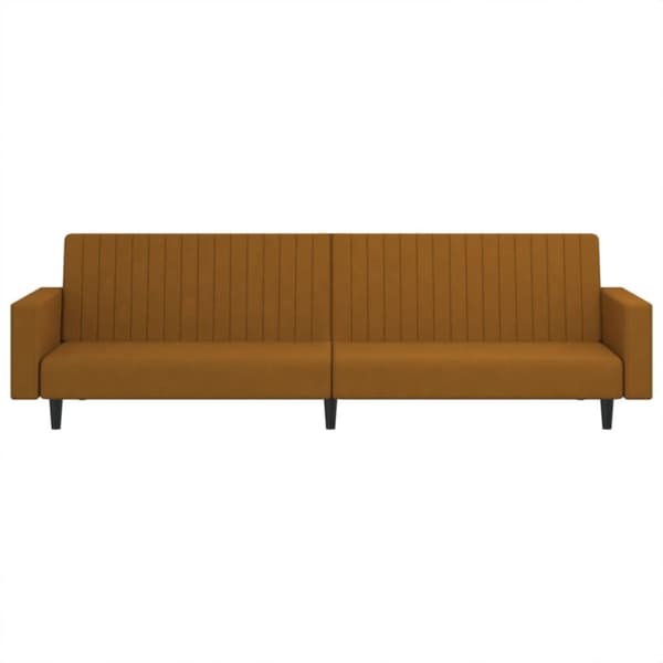 vidaXL Bäddsoffa 2-sits brun sammet