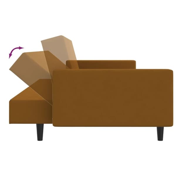 vidaXL Bäddsoffa 2-sits brun sammet