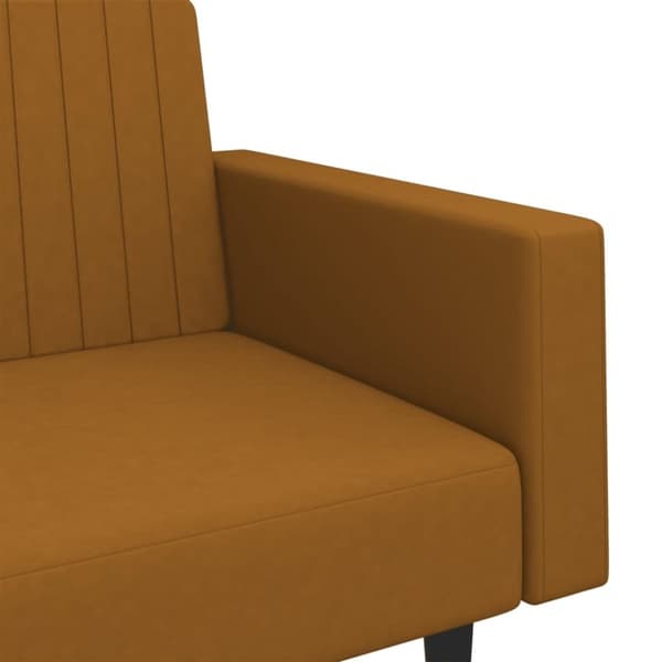 vidaXL Bäddsoffa 2-sits brun sammet