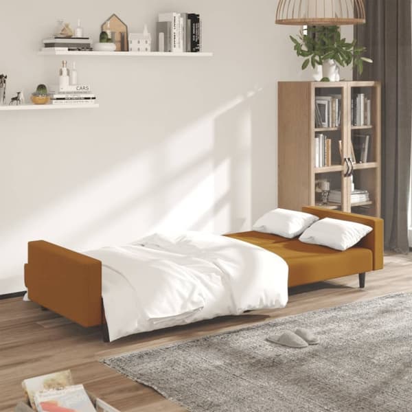 vidaXL 2-personers sovesofa fløjl brun