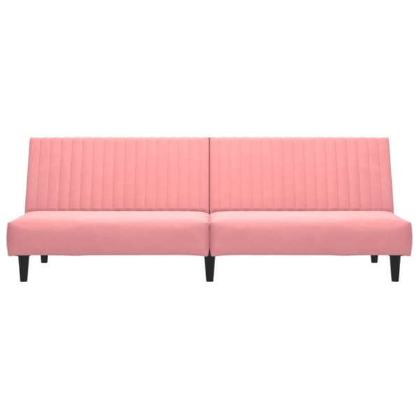 vidaXL Bäddsoffa 2-sits rosa sammet