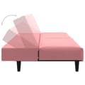 Miniatyrbillede 6 af 11: vidaXL 2-personers sovesofa fløjl lyserød