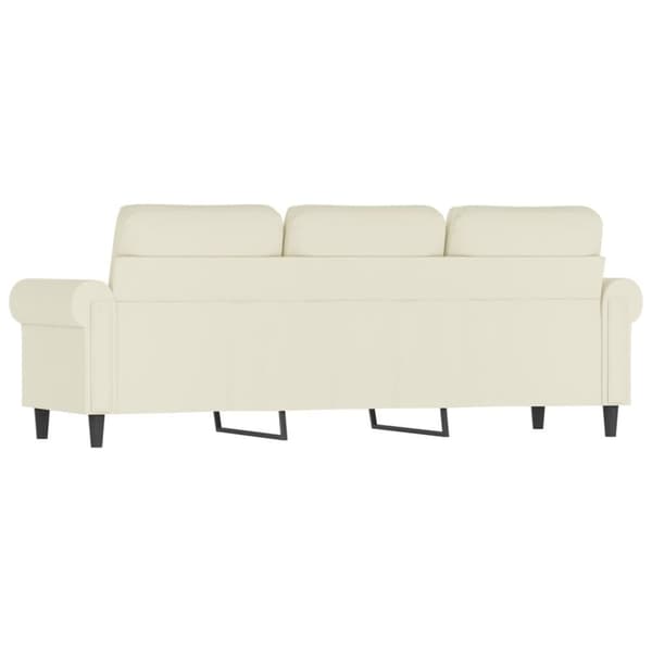 vidaXL 3-sitssoffa gräddvit 180 cm sammet